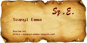 Szanyi Emma névjegykártya